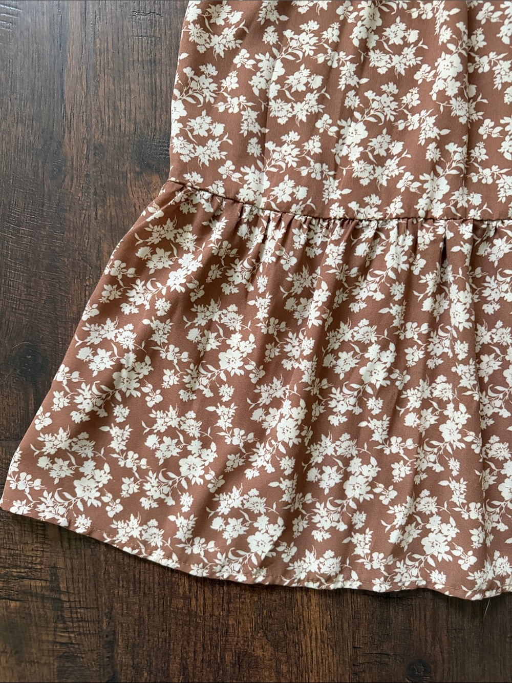 Altar'd State Brown and Cream Floral Tiered Maxi Skirt - Picture 2 of 5